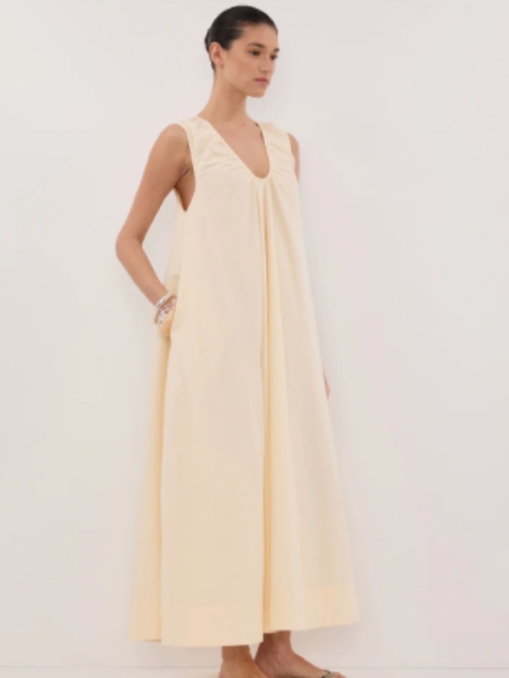 NWT DISSH Gabby Buttermilk Oversized Cotton Midi Dress US Size 2